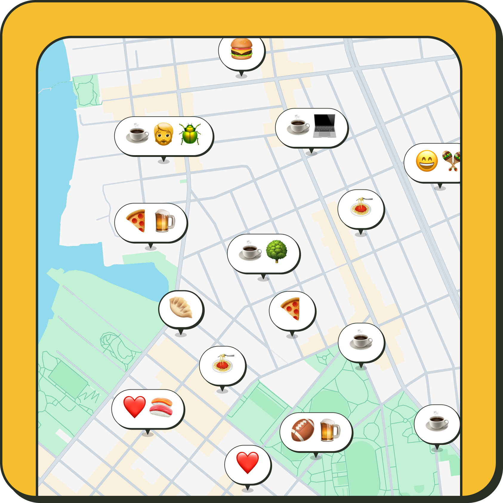 Image of map with emoji pins
